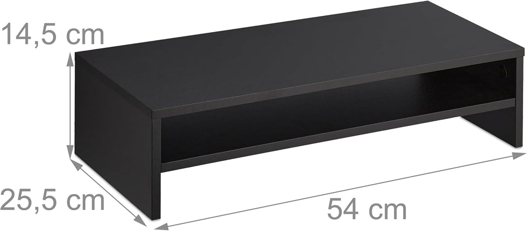 Relaxdays Monitorständer, Zusatzablage, HxBxT: 14,5 x 54 x 25,5 cm, Bildschirmerhöhung für Schreibti