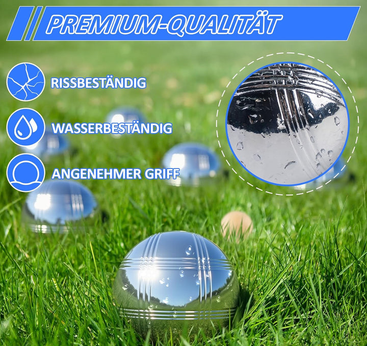 Boule Set mit Gravur/Ohne Gravur,Personalisierte Boule Set mit Tragetasche/Hartschalenkoffer, 6/8 Bo