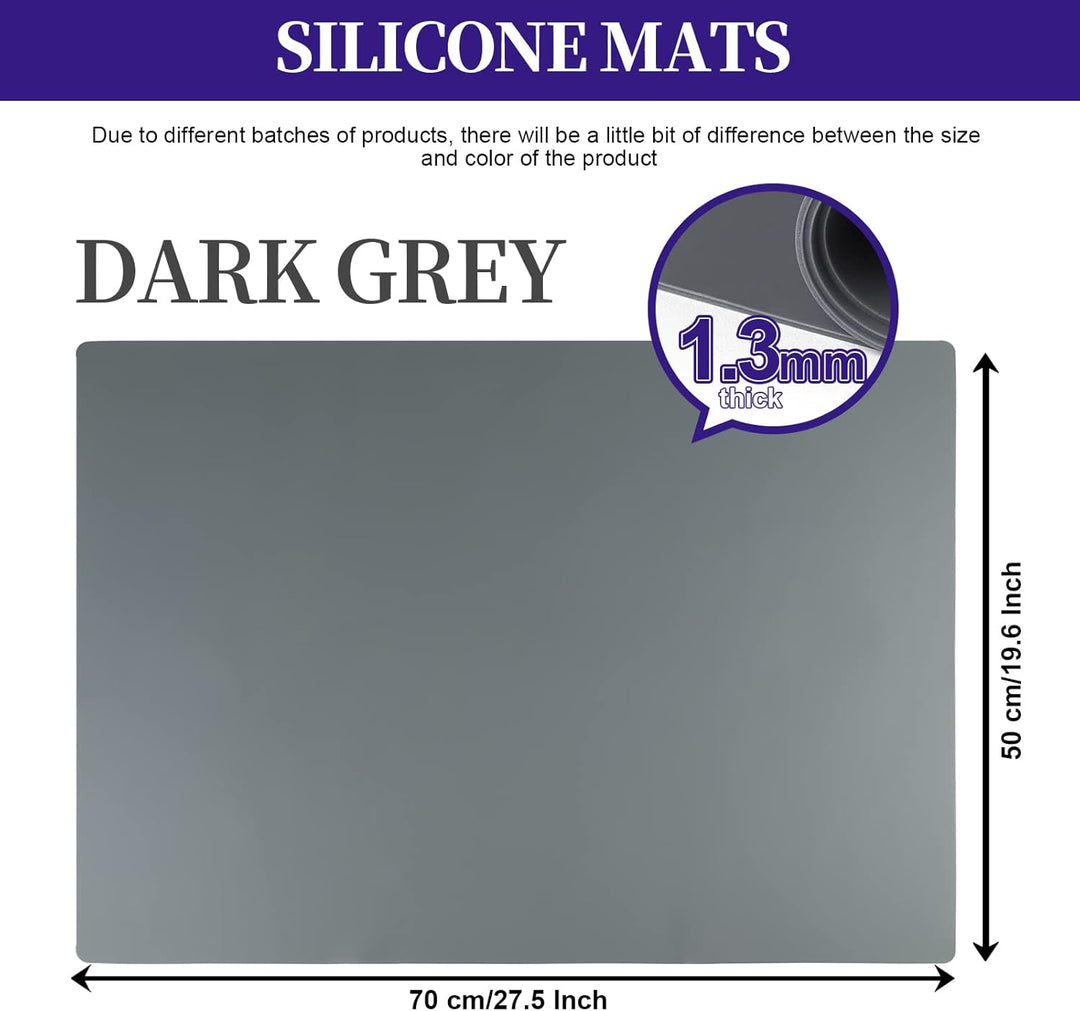 FANDAMEI 70x50 cm Grosse Silikonmatte mit Aufbewahrungsbeutel, Silikonfolie Bastelmatte Silikon Unte