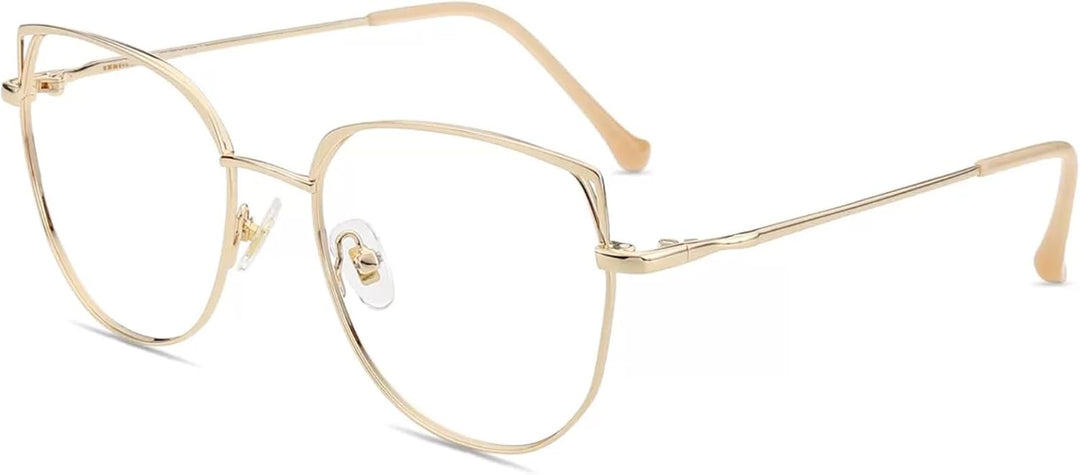 Firmoo Computer Brille Damen, Blaulichtfilter Brille ohne Sehstärke Entspiegelte Vollrand Metallbril