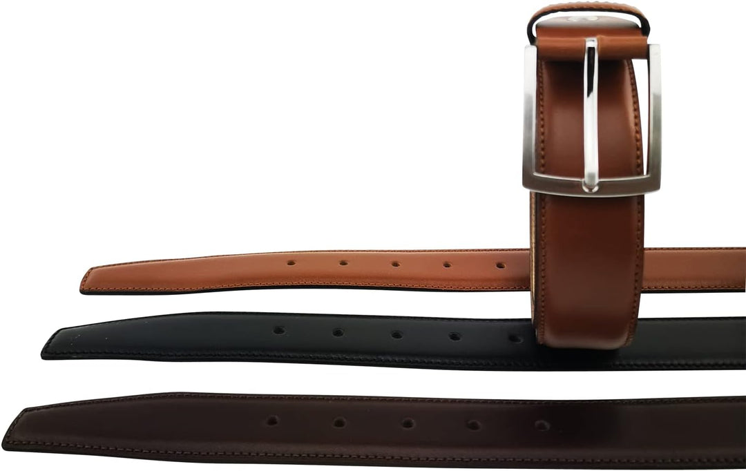 Hebold Sattlerei Hochwertiger Anzugsgürtel Rindleder 3,5 cm mit Kalbsvelour gefüttert: Grösse:105 cm