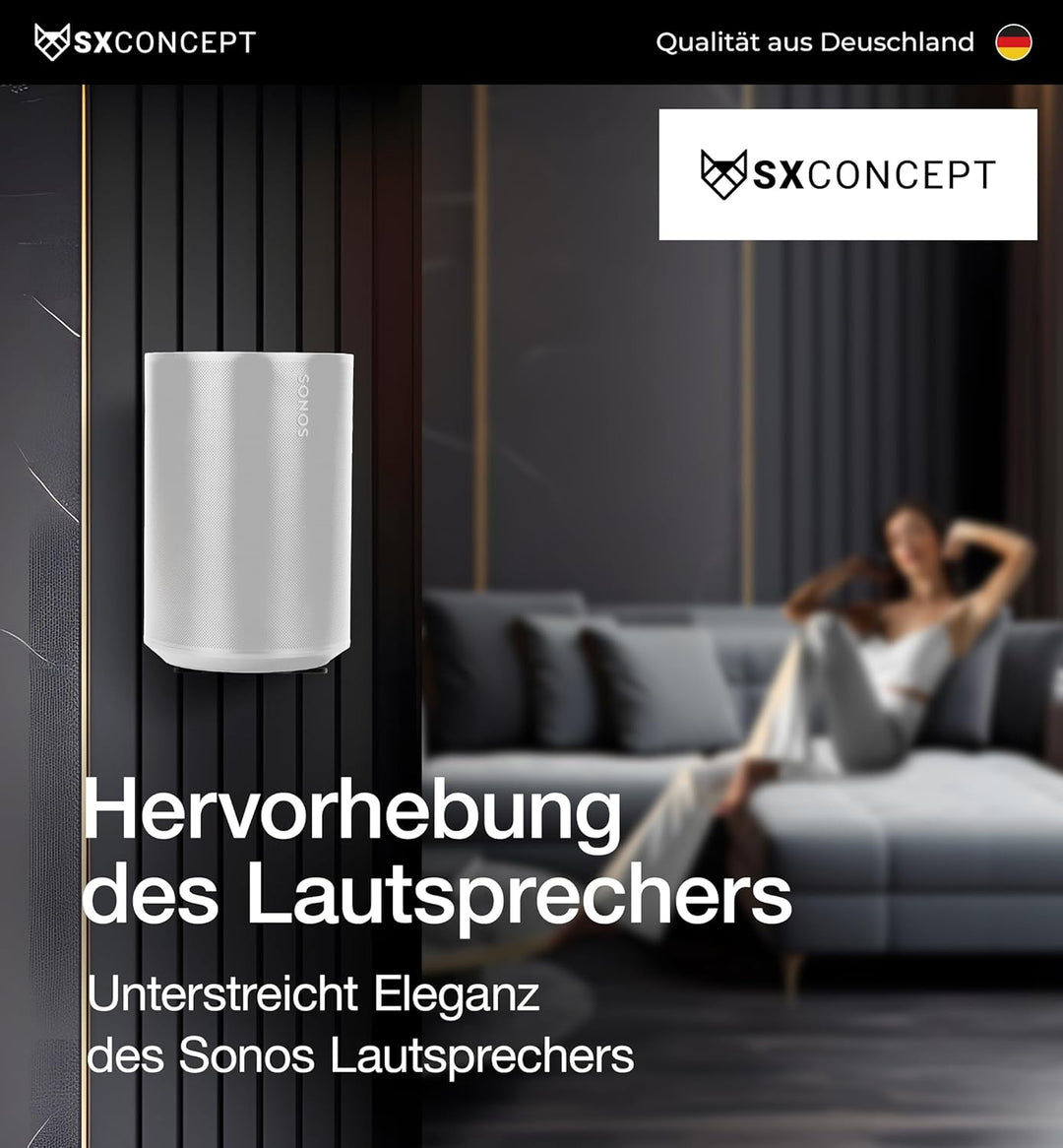 SX-Concept Wandhalterung für Sonos Era 100 | Gerade-Variante | Minimalistisches Design | Optimaler W