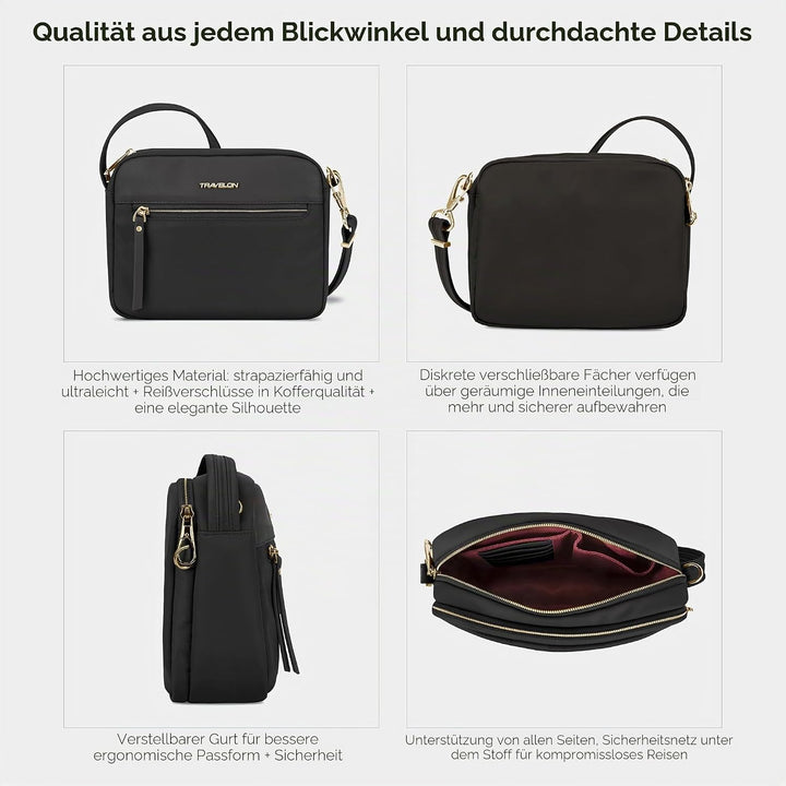 Travelon Unisex Addison Umhängetasche Einheitsgrösse Schwarz, Einheitsgrösse Schwarz