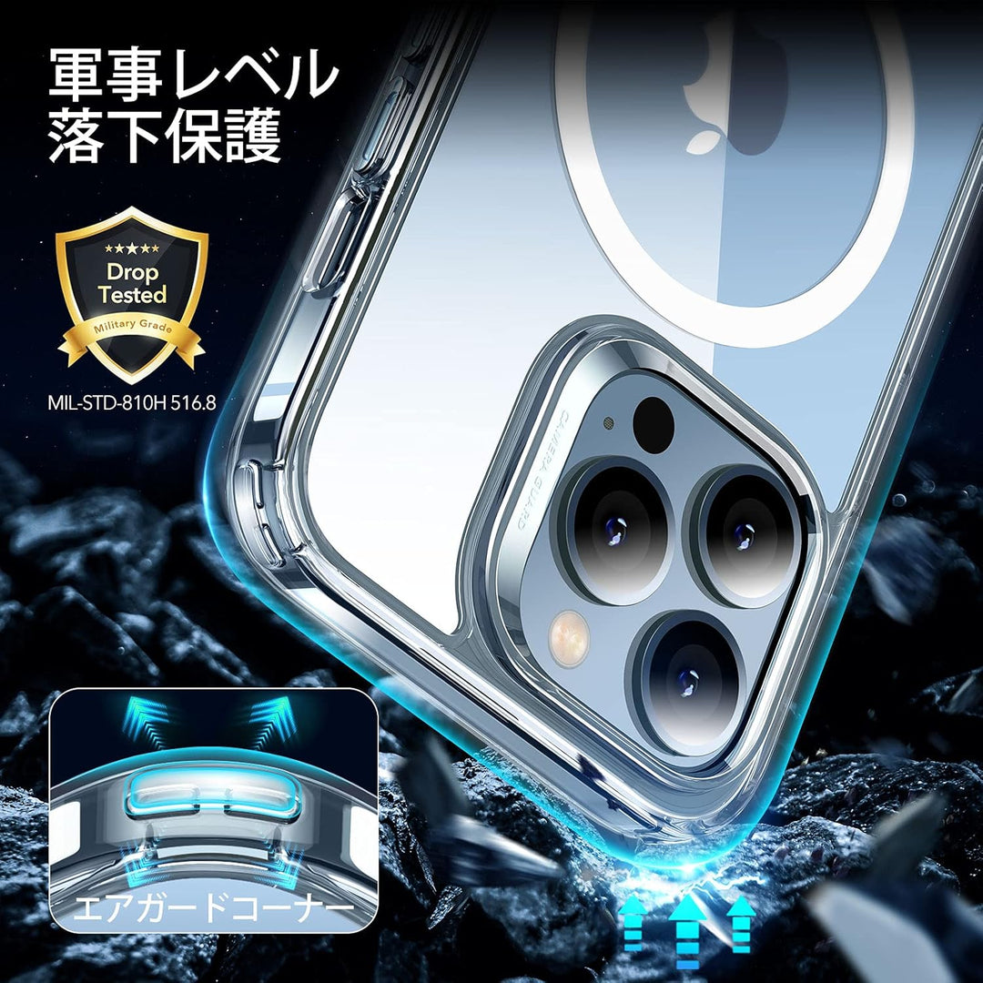 ESR für iPhone 13 Pro Hülle, Kompatibel mit MagSafe HaloLock, Hybrid Magnetisches Kabelloses Laden,