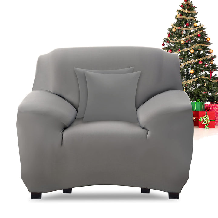 FIGOOO Sofabezug 1 Sitzer Stretch Sofabezüge mit Armlehnen Spandex Couchbezug Modern Anti-Rutsch Was