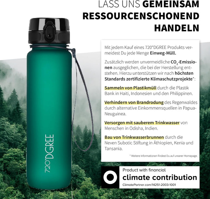 720°DGREE Trinkflasche “uberBottle“ +Sieb - 350ml, 500ml, 650ml, 1000ml, 1,5l, 2l - BPA-Frei - Wasse