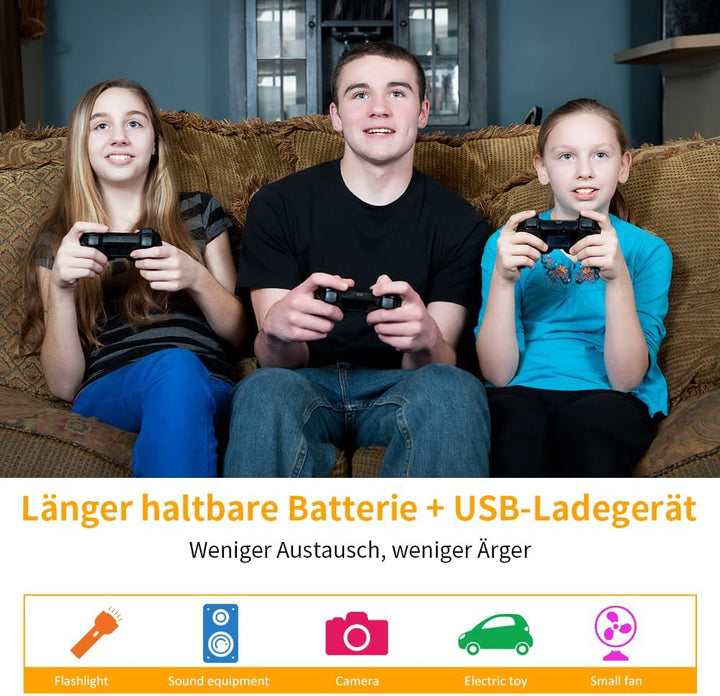 USB Ladegerät, Universal Akkuladegerät mit 2 Schacht für 3,7V wiederaufladbarer Akku mit 3600 mAh Ba