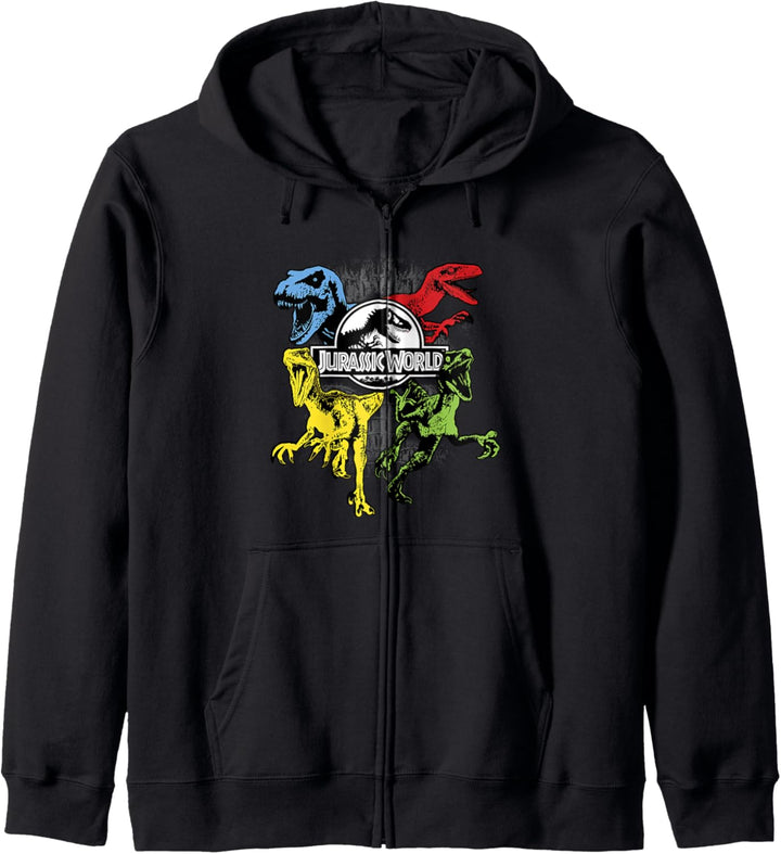 Jurassic World Colorful Dinosaurs Poster Logo Kapuzenjacke