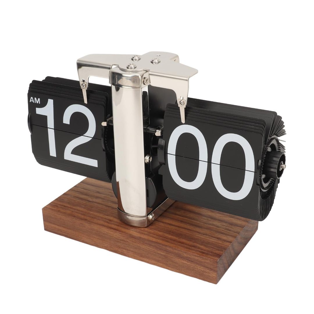 banapoy Flip-Schreibtischuhr, Retro-Vintage-Flip-Down-Uhr, Automatisch Drehende Digitalanzeige, Mech