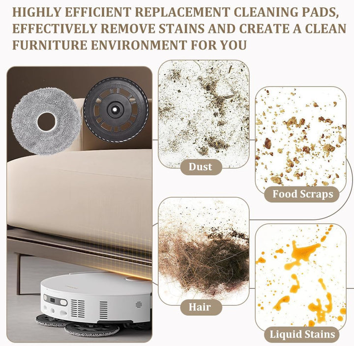 2 Mopptücher mit 2 Ersatzhalterung Wischplatten für Dreame L10S Pro Ultra Heat/L10S Ultra Gen 2/L20