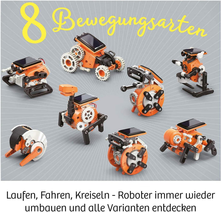 KOSMOS 620677 Solar Bots, Baue 8 Solar-Modelle, Bausatz für Roboter mit Solarenergie-Antrieb, Solarz
