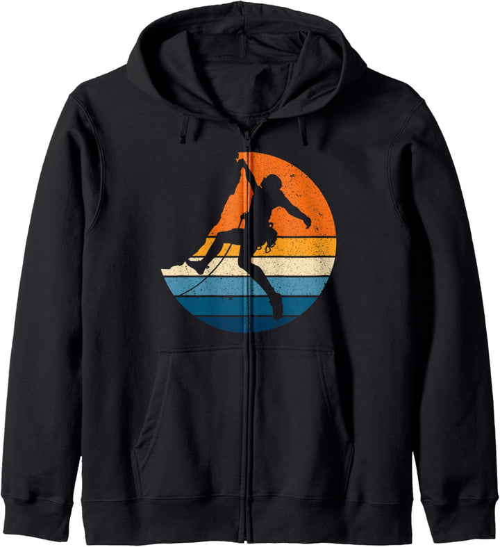 Klettern Sport Retro Vintage Sunset Climber Kapuzenjacke