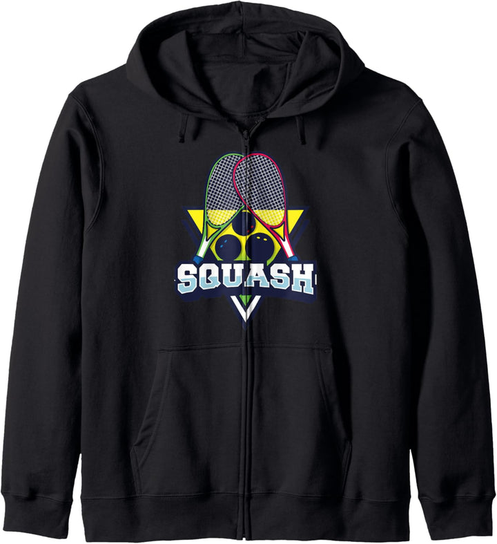 Squash gekreuzte Schläger und Gummibälle Sport geschenk Kapuzenjacke