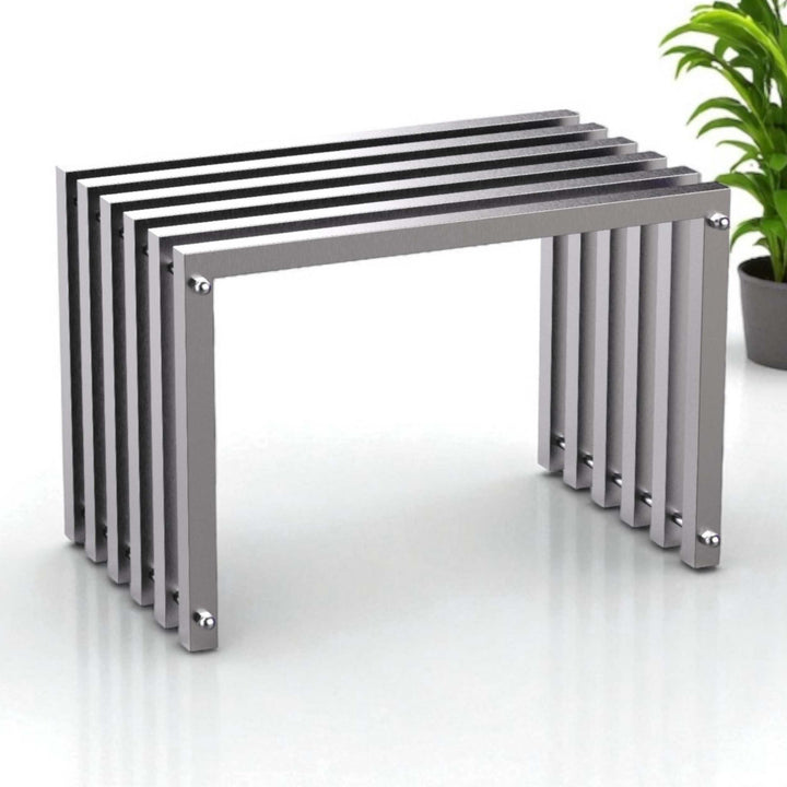 DanDiBo Sitzhocker Edelstahl Modern Wetterfest Metall Massiv 96643 Sitzbank 60 cm Outdoor Garten Hoc