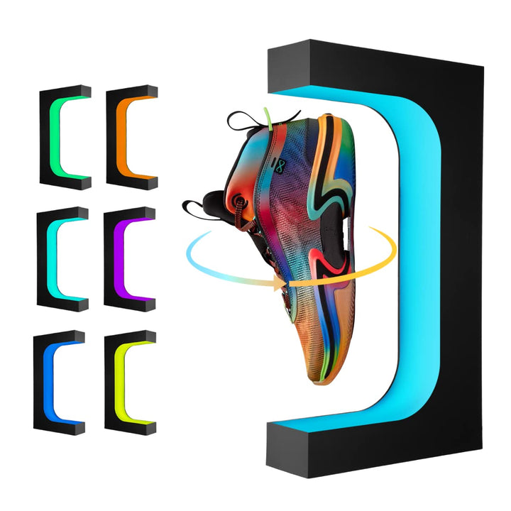 Schwebende Schuh Display Stand, Schwimmende Sneaker Stand mit Fernbedienung 16 Farben LED-Licht roti