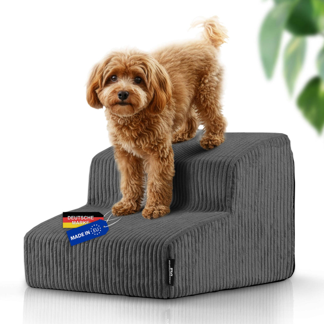 Rohrschneider Hundetreppe kleine Hunde | Made in EU | Haustiertreppe mit Rutschfester Unterseite | K