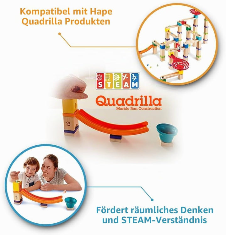 Hape Quadrilla Mega Skatepark, Zubehör für Kugelbahn, Murmel-Sprungchance, ab 4 Jahre, Nicht zutreff