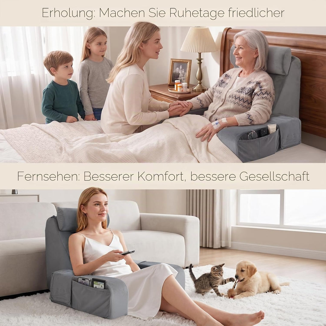 ENITYA Lesekissen zum Sitzen im Bett für Erwachsene, 48,3 cm, Rückenstützkissen zum Sitzen im Bett,