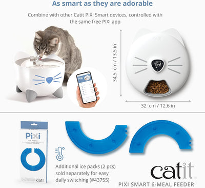 Catit - PIXI Smart Futterautomat mit 6 Mahlzeiten (Nassfutter),, Nassfutter