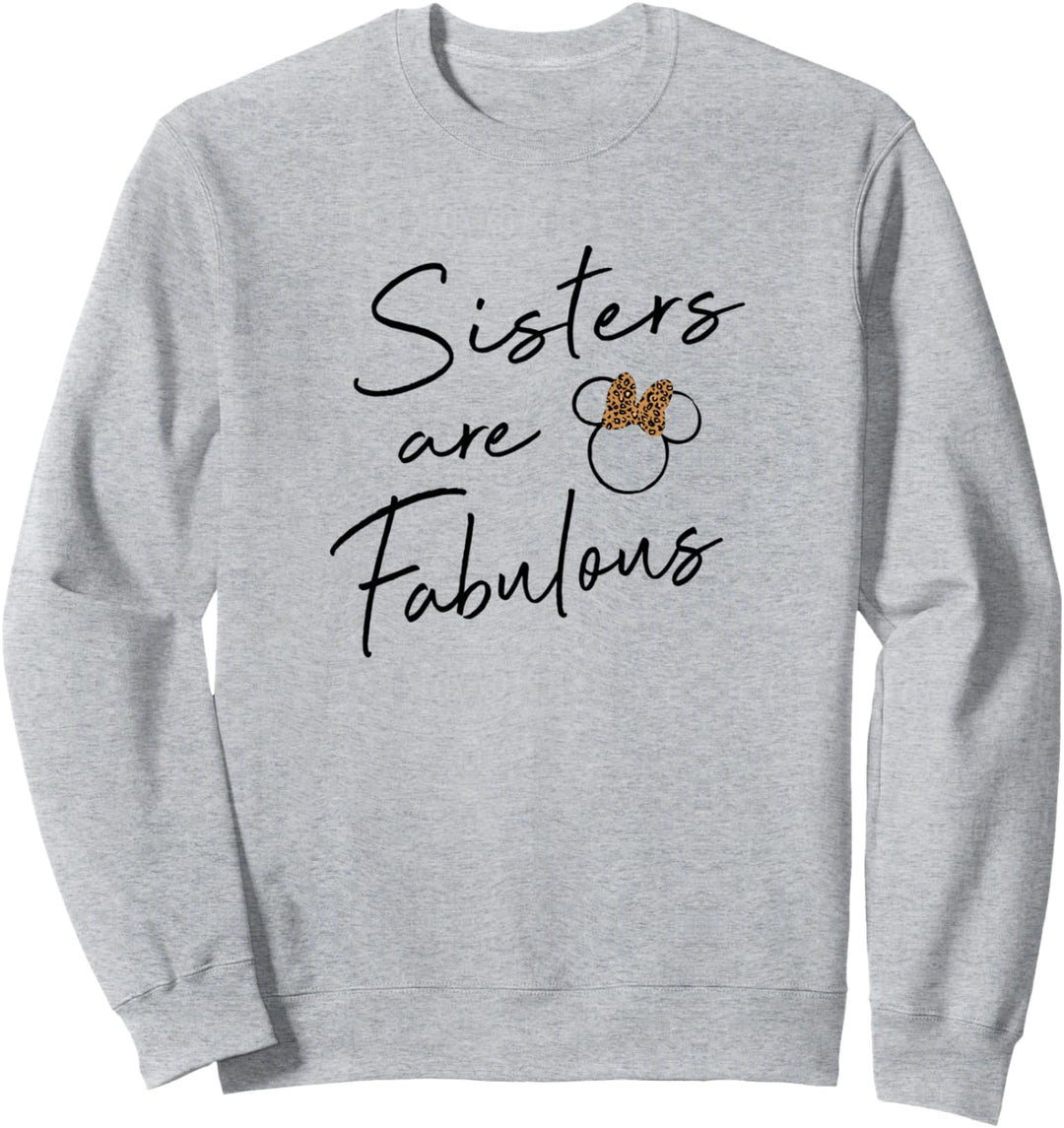 Disney Minnie Mouse Sisters Are Fabulous Cheetah Print Bow Sweatshirt