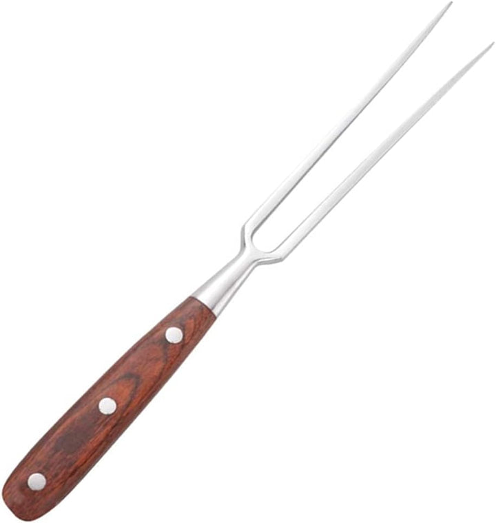 LATRAT Fleischgabel aus Rostfreiem Stahl mit Holzgriff Grillgabel Tranchiergabel, mit Zwei Zinken Sc