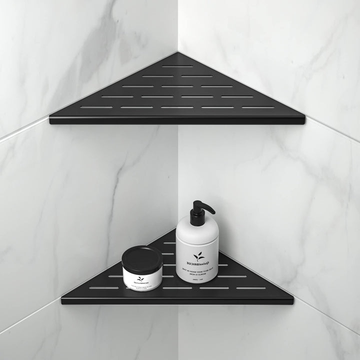 Bernkot Eck-Duschregal 254mm Mattschwarz, 304 Edelstahl, eingelassenes Eckregal Badezimmer-Duschrega