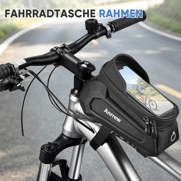 Fahrradtasche Rahmen,Eva Handy Halter mit Regenschutz,Top Rohr Frontrahmen Tasche,7,5 Zoll Handy Fah