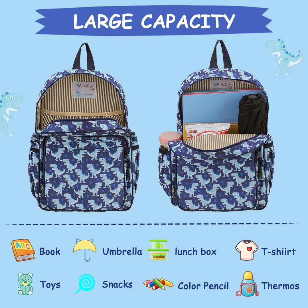 RAVUO Kinder-Rucksack für Mädchen und Jungen, niedliche Kleinkinder-Schul-Büchertasche mit Brustgurt