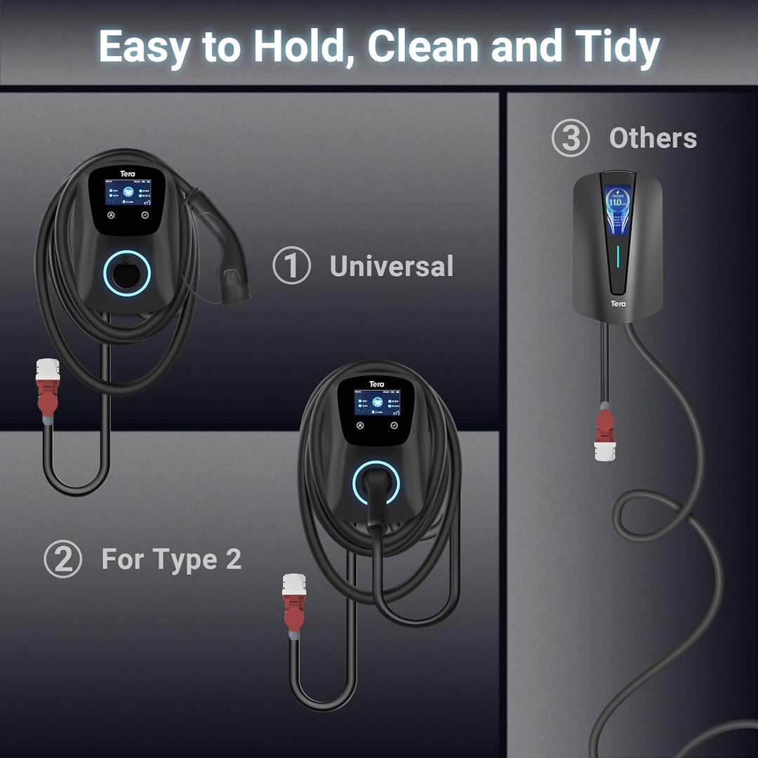 Tera EV Ladegerät Smart APP mit 32A Typ 2 22kW oder 11kW Heim Ladestation 400V CE & TÜV Wallbox 7m L