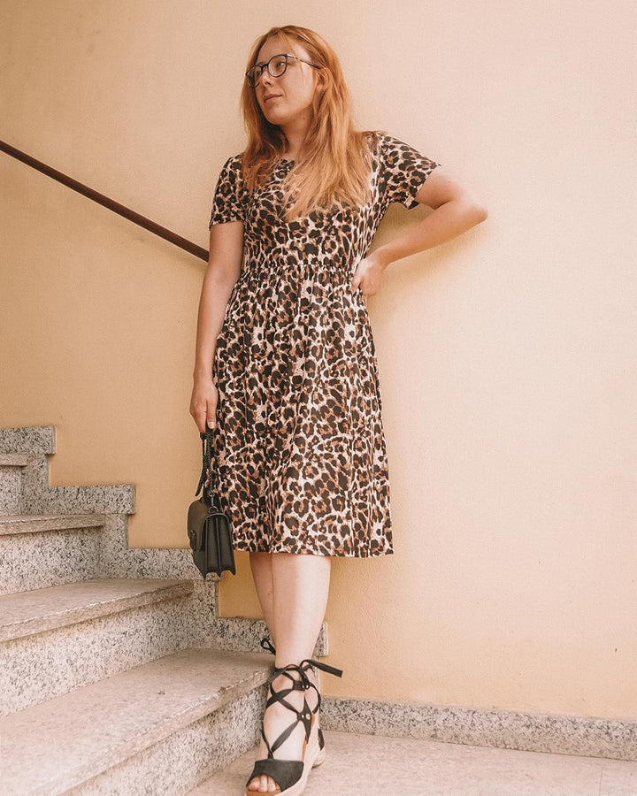 AUSELILY Damen Kleider Sommer Sommerkleider Knielang Kurzarm Freizeitkleid Schicke Shirtkleider mit