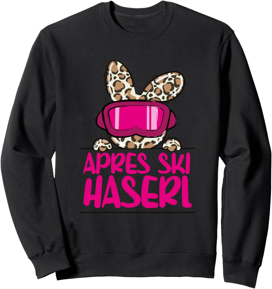 Après Ski Haserl - Skifahrerin Apres Ski Party Leo Print Sweatshirt