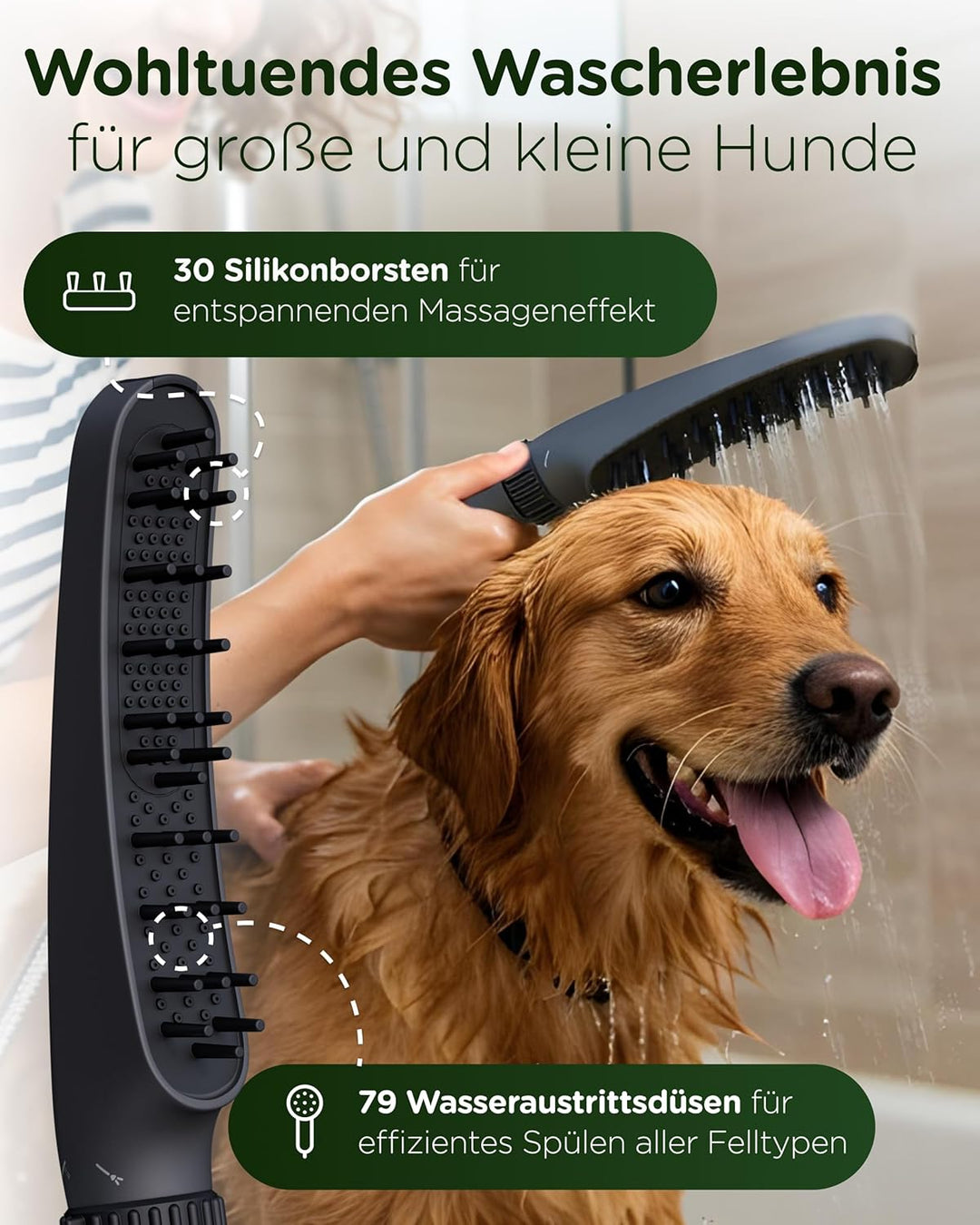 KUNTO® Hundedusche Duschkopf - Hundedusche für