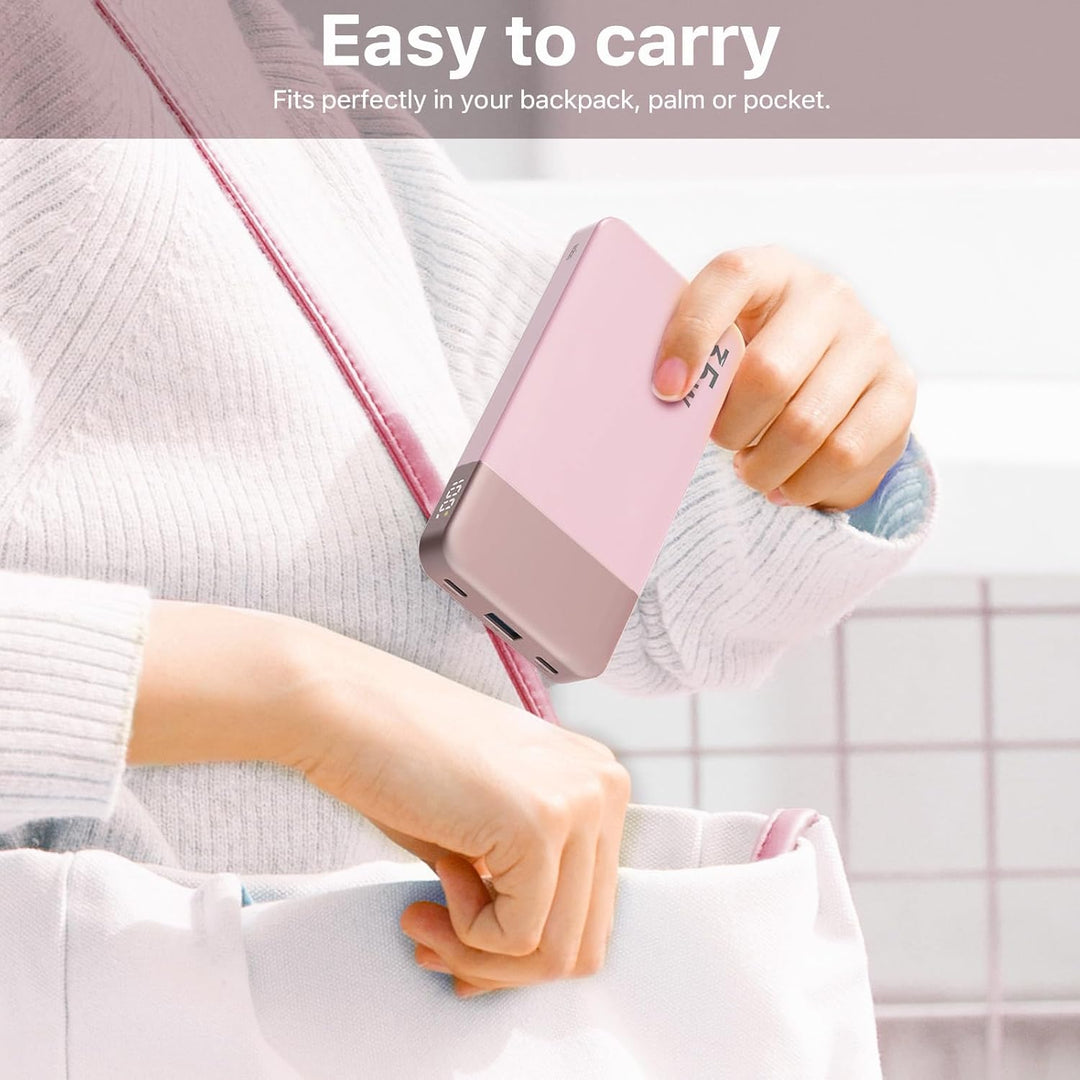 NOBIS 35W Power Bank 10000mAh, Externer Akku mit Digitalanzeige, USB C Ladegerät Schnellladen PD QC,