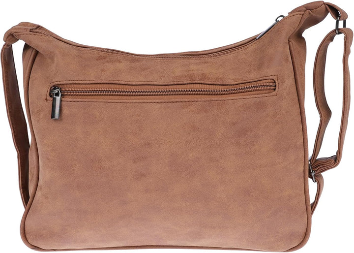 Christian Wippermann Damen Tasche Schultertasche Umhängetasche Crossover Bag Leder Optik Handtasche