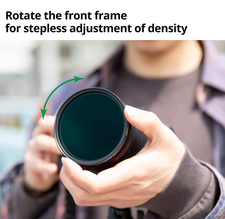 Kenko Variabler Graufilter PRO1D SMART Variable NDX ND3-450 77mm, für Videoaufnahmen, Einstellung de