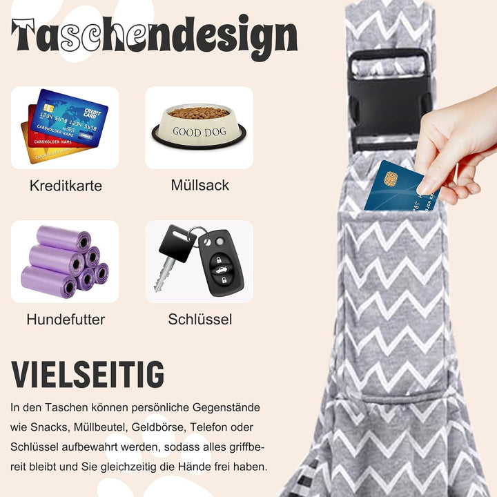 Forhandy Hundetragetasche, Tragbare Wendbarer Tragetasche Hund mit Verstellbare Schultergurt und Fro