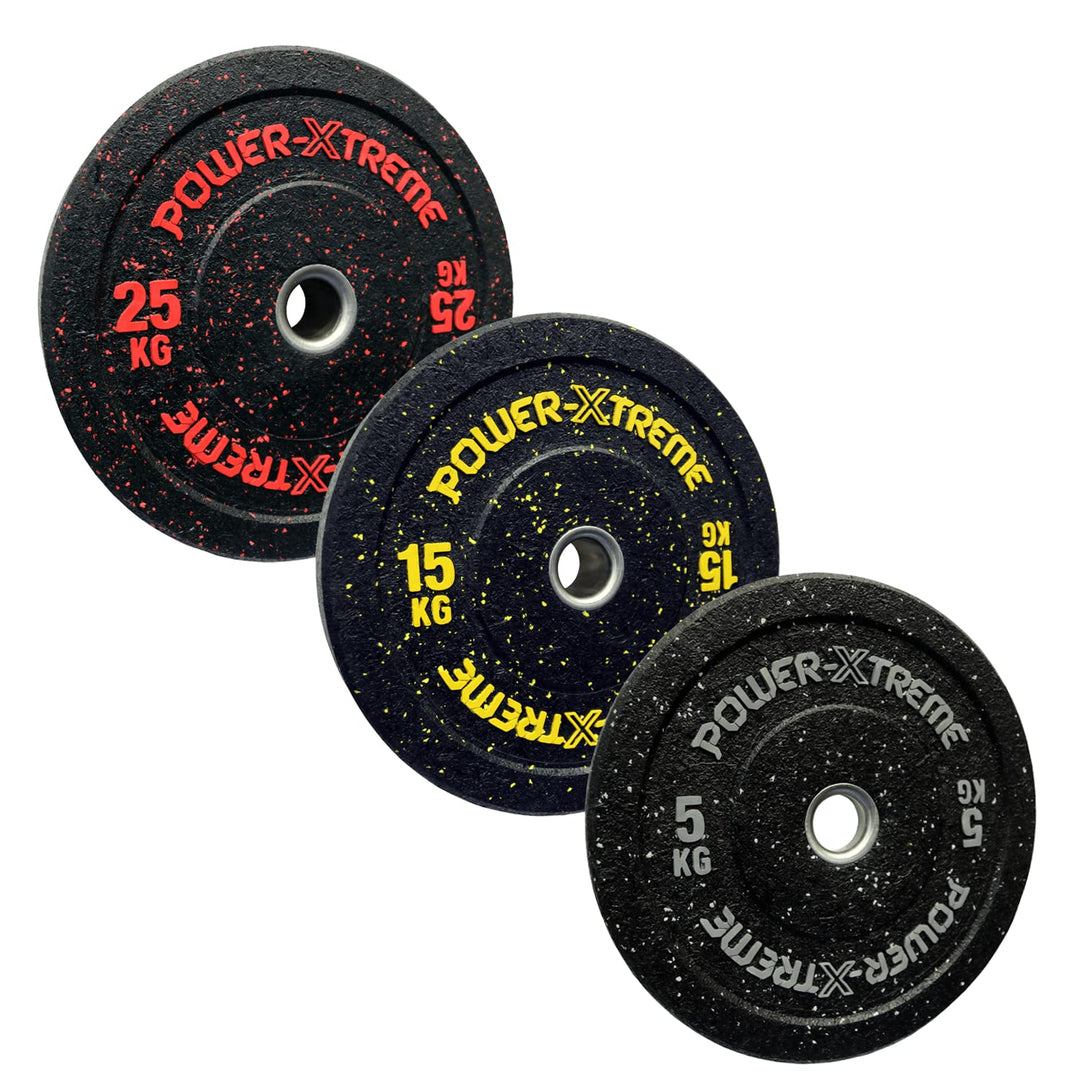 POWER-XTREME Hantelscheiben | Bumper Plates | Gewichtsscheiben | 50mm | Gummigranulat | Grössenauswa