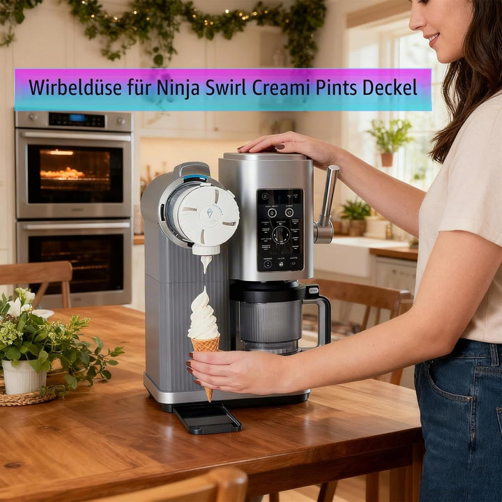6 Sets Wirbeldüse für Ninja Swirl Creami Pints Deckel, weiche Servierdüse für Ninja Swirl Creami NC7