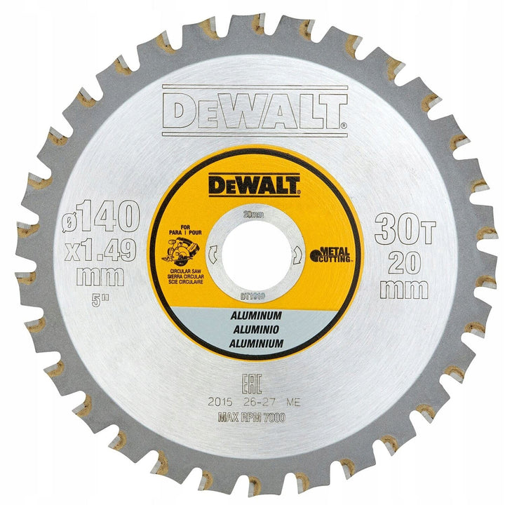 Dewalt Metallkreissägeblatt DT1910 (für Akku-Handkreissägen, für feine Schnitte in Aluminium, Sägebl