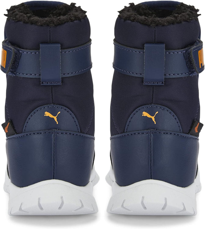 PUMA Unisex Kinder Nieve Boot WTR Ac Ps Sneaker 30 EU Peacoat Vibrant Orange Blue, 30 EU Peacoat Vib