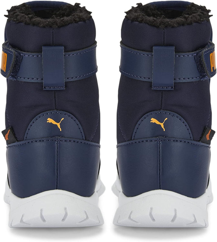 PUMA Unisex Kinder Nieve Boot WTR Ac Ps Sneaker 30 EU Peacoat Vibrant Orange Blue, 30 EU Peacoat Vib