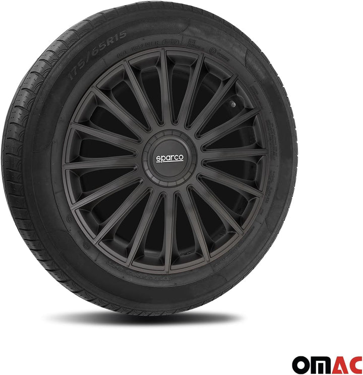 Satz Sparco Radzierblenden Treviso 16-Zoll Schwarz