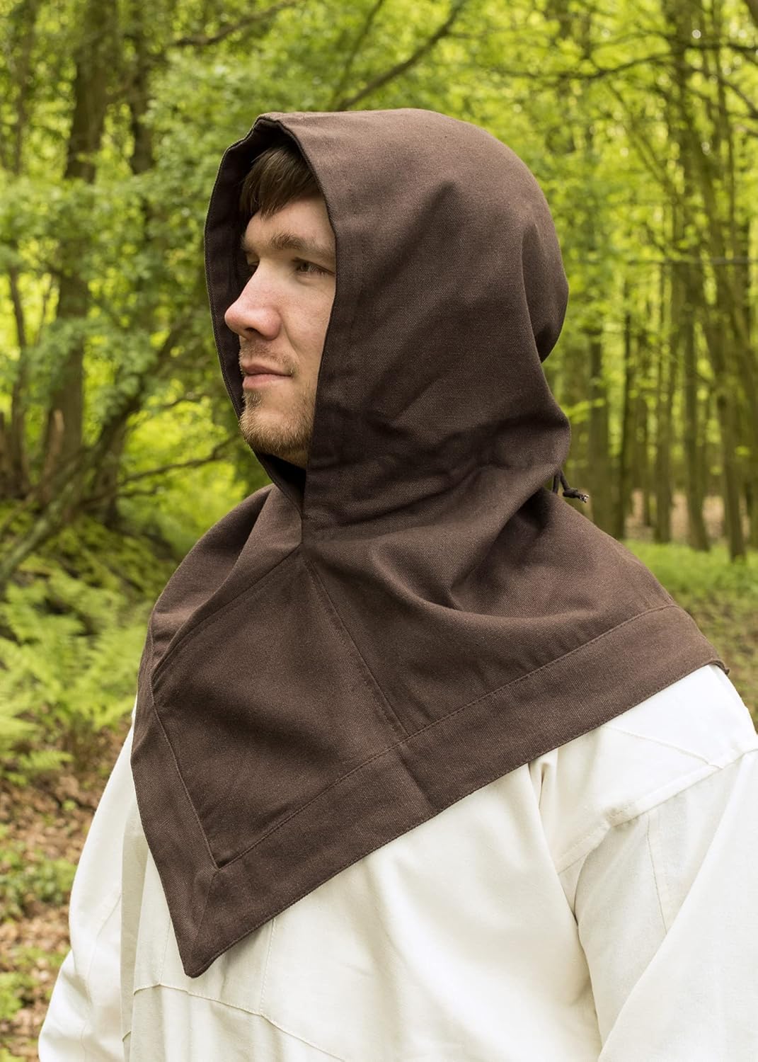 Battle-Merchant Mittelalter Gugel Skjoldehamn Damen Herren Baumwolle | Wikinger LARP Kapuze Kostüm K