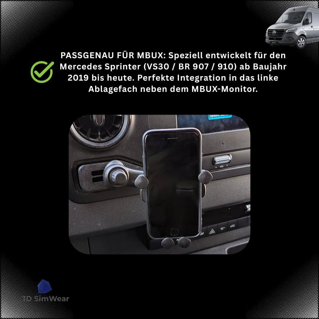 Generisch Logic Mount Handyhalterung für Mercedes Sprinter (2019-2026) – Speziell für MBUX Linkes Fa