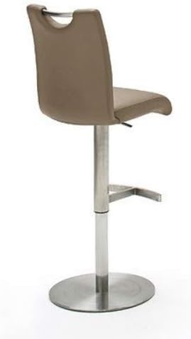 Robas Lund, Stuhl, Barstuhl, Barhocker, Alesi, Edelstahl gebürstet/cappuccino, 42 x 91-116 x 51 cm,