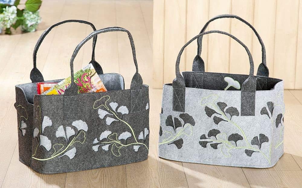 GILDE Filztasche Lotus Laser, 40 cm, Einkaufstasche/Holztasche/Strandtasche - reissfest & trägt viel
