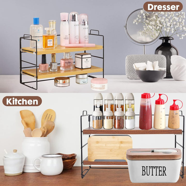 powerking Schreibtisch Regal Organizer, 2-Tier Desktop Regale, justierbare Bücherregal Speicher Rack