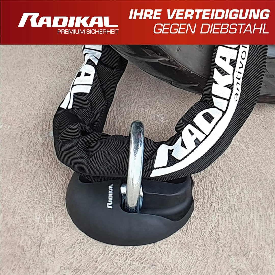 RADIKAL RK54 Wandanker Bodenanker für Motorrad, Wohnwagen, Anhängergarage, hochfester Stahl mit Schw