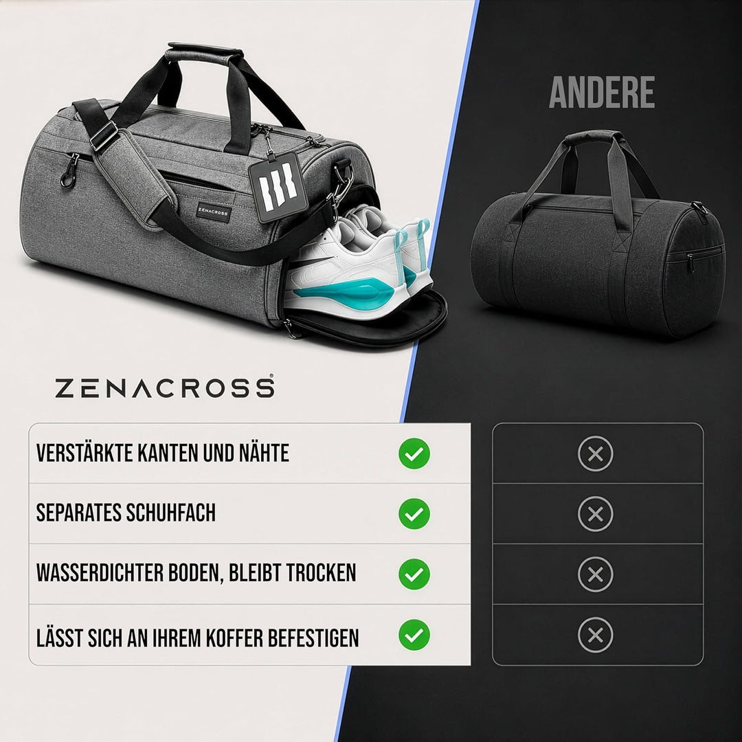 Sporttasche &amp; Reisetasche für Damen und Herren mit Nassfach &amp; Schuhfach - Sporttaschen für Sport &amp; R