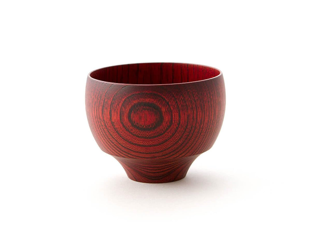 Japanische Suppenschale, Reisschale Mari Urushi rot, japanische Ulme. Yamanaka, Japan